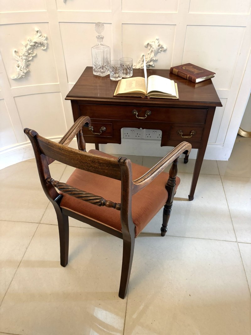 Antique Georgian Mahogany Lowboy / Hall Table / Small Desk - Image 6